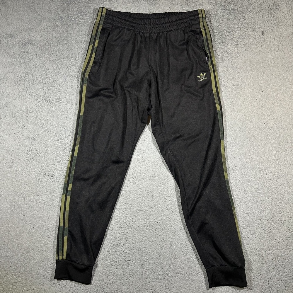 Adidas Originals Men's Black Camo Stripe Track Pants Size XL #2483